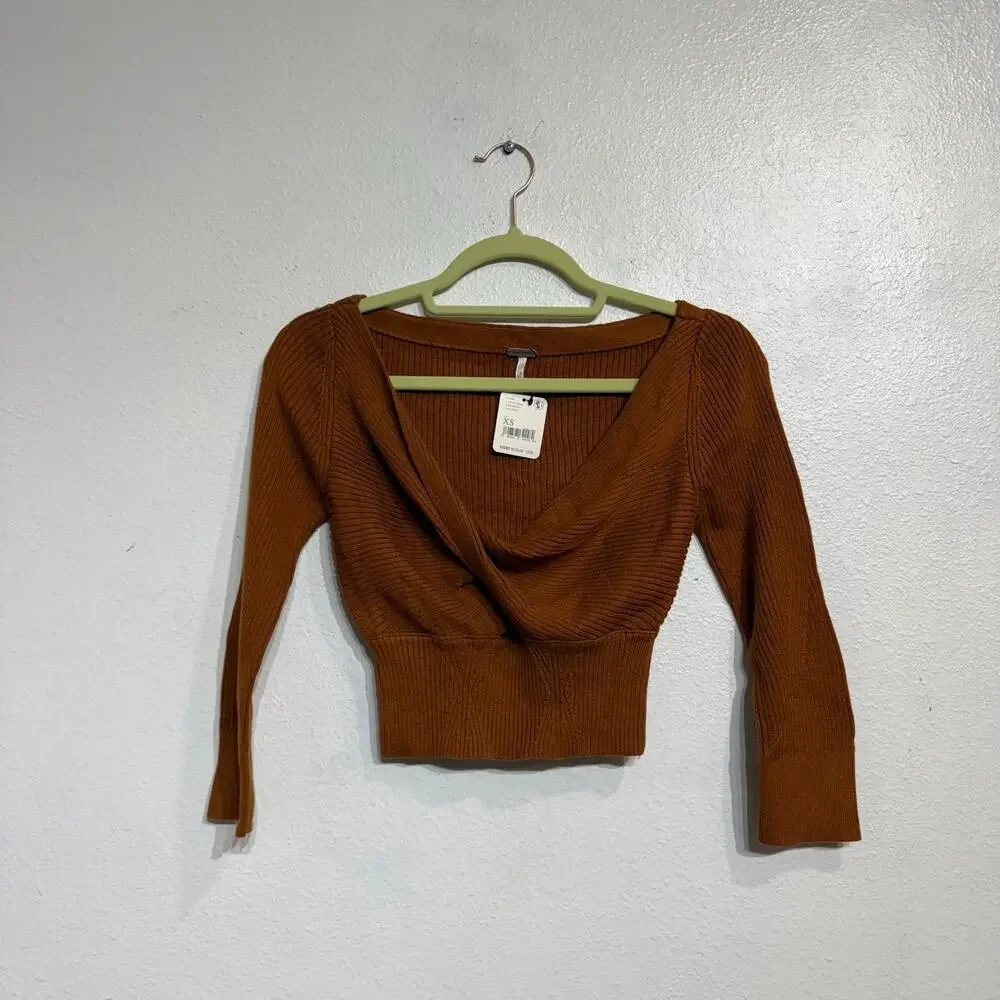 Free People Glazed Ginger Floyd Wrap Top Sz XS NWT